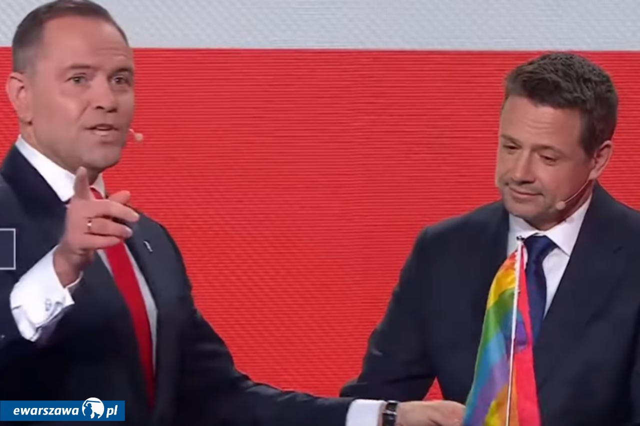 Karol Nawrocki i Rafał Trzaskowski | fot. Debata Prezydencka