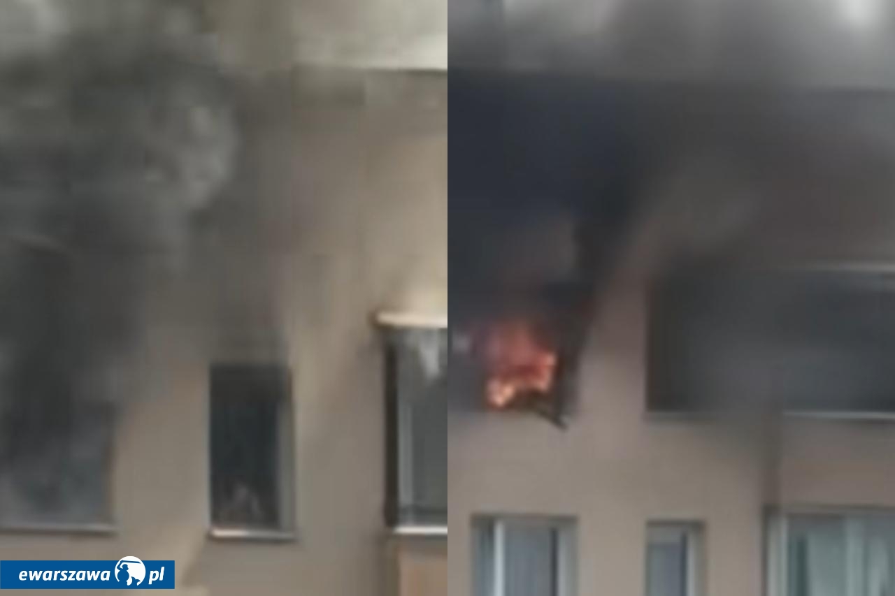 pożar na Bemowie | fot. facebook.com/reporterwawa