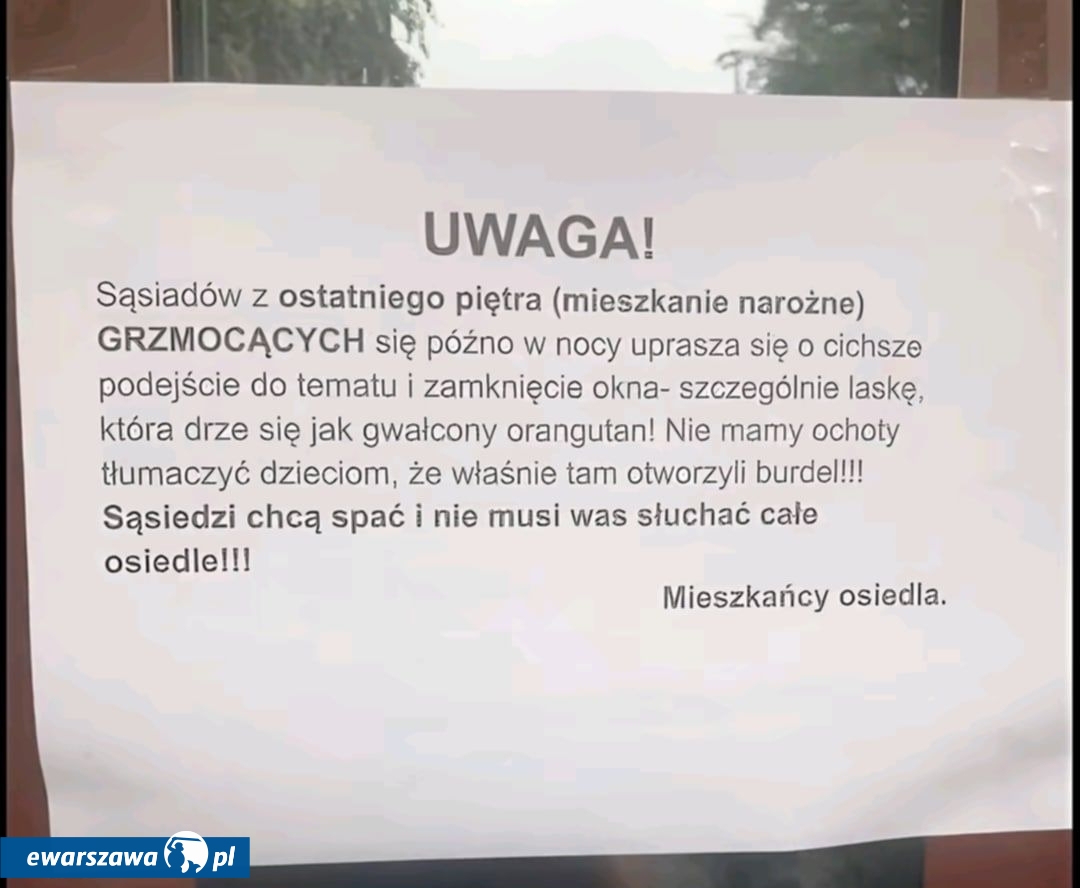 apel do mieszkańców na Stegnach | fot. Janina K. /facebook