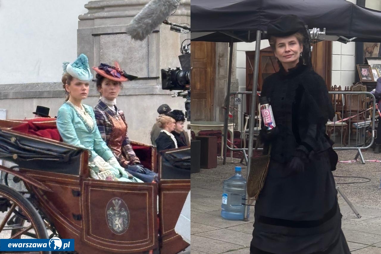 Sandra Drzymalska i Magdalena Cielecka na planie "Lalki" | fot. Bartosz Pańczyk