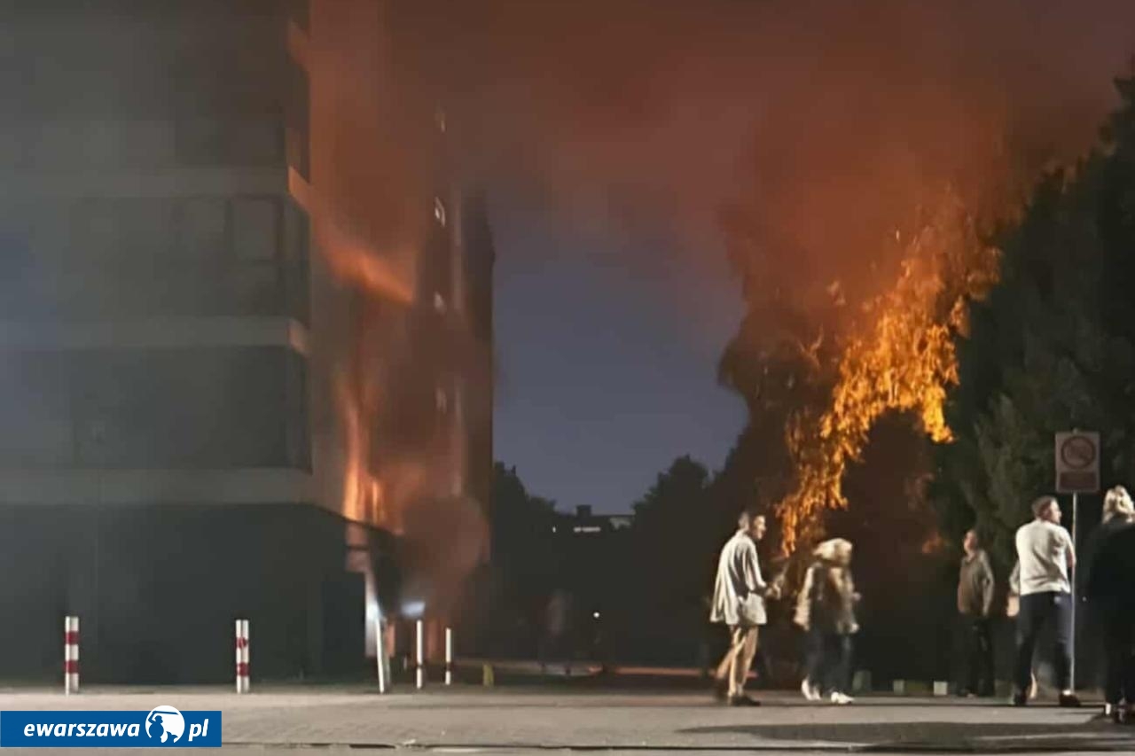 pożar w Ząbkach | fot. https://x.com/RaportSwiatowy