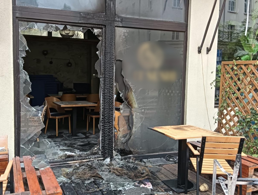 podpalona restauracja w Warszawie | fot. srodmiescie.policja.gov.pl