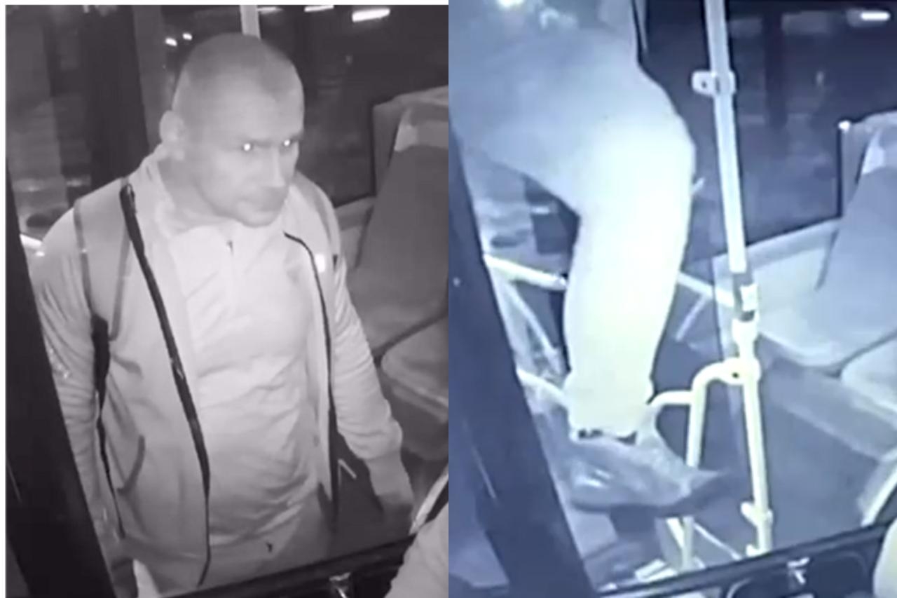 poszukiwany agresor w autobusie | fot. praga-polnoc.policja.gov.pl