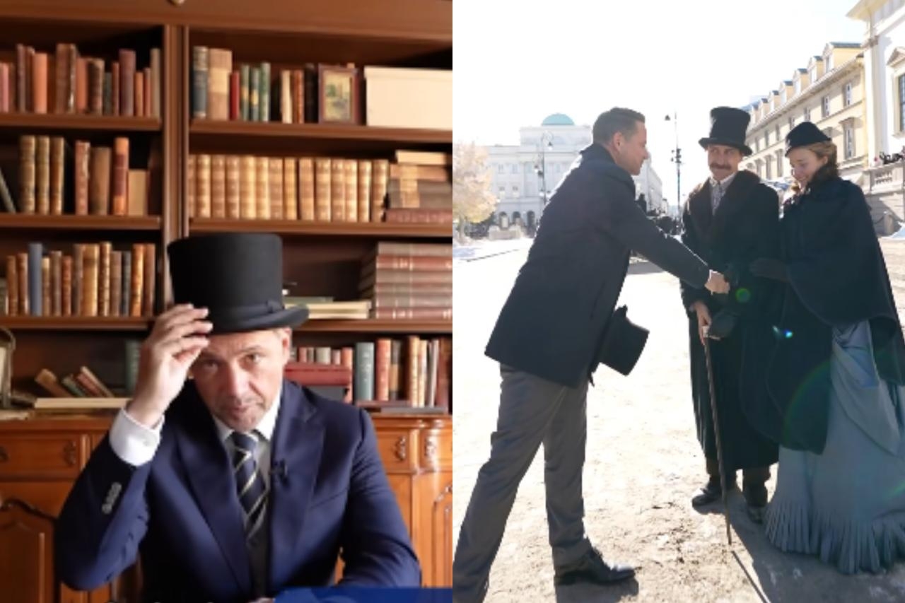 Rafał Trzaskowski na planie "Lalki" w Warszawie | fot. facebook.com/rafal.trzaskowski
