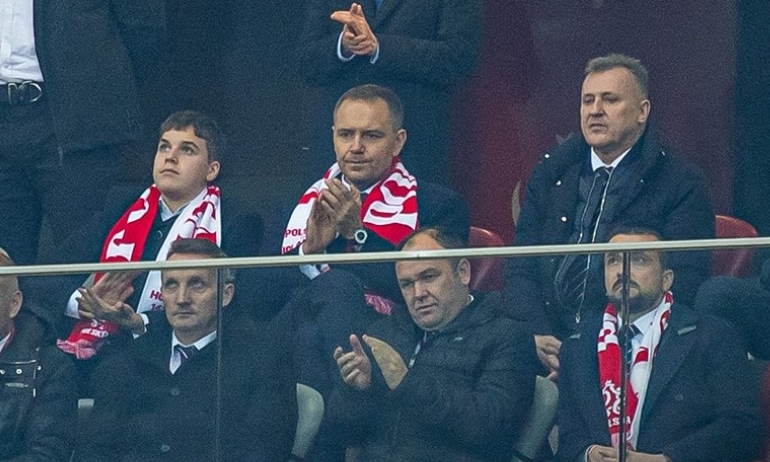 Karol Nawrocki na meczu Polska-Holandia | fot. https://x.com/LaczyNasPilka