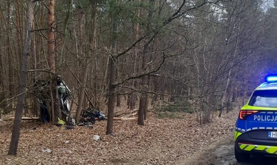 wypadek w Węgrowie, w którym zginął 19-latek | fot. KPP Węgrów