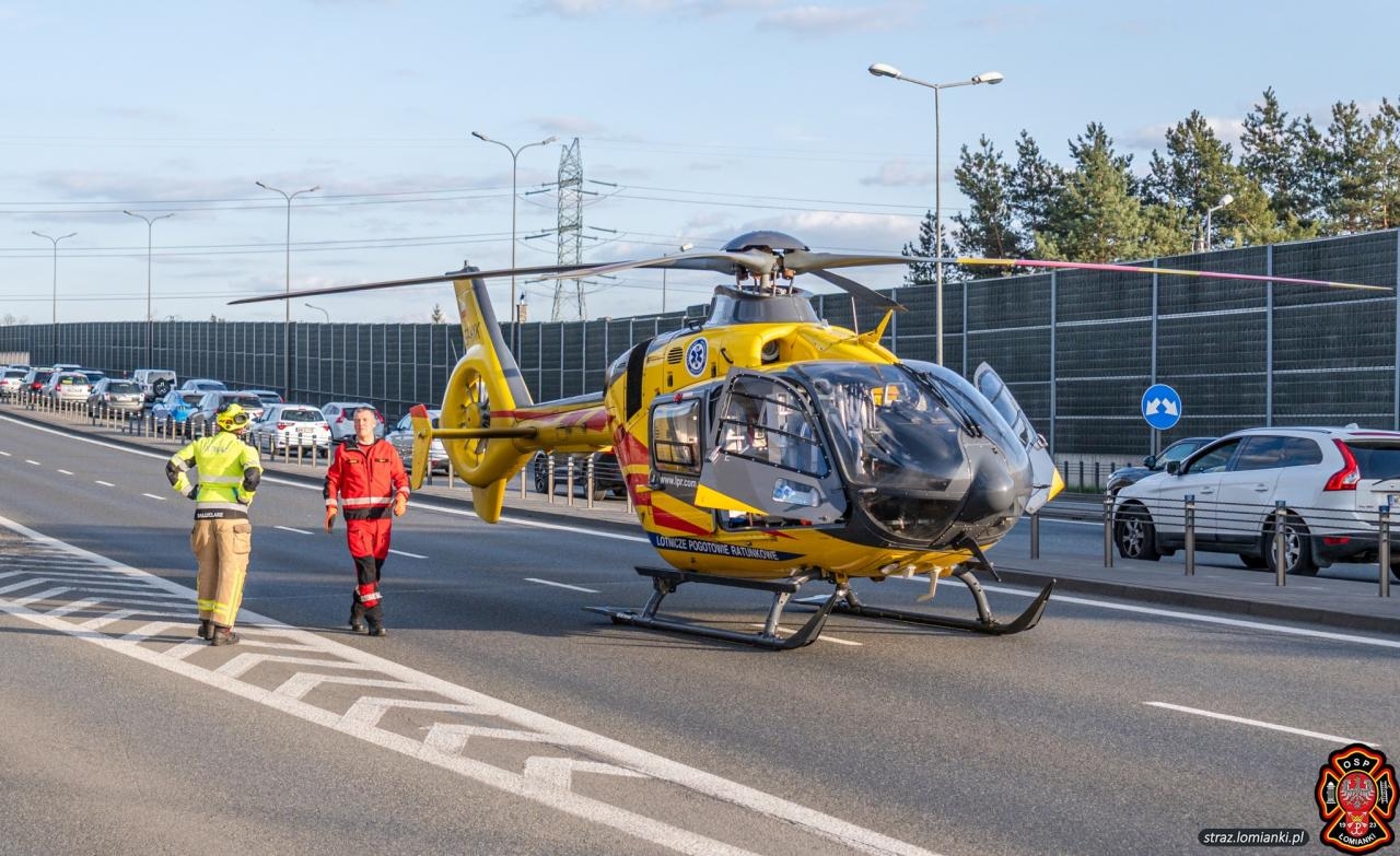 wypadek  Łomiankach | fot. OSP Łomianki / facebook