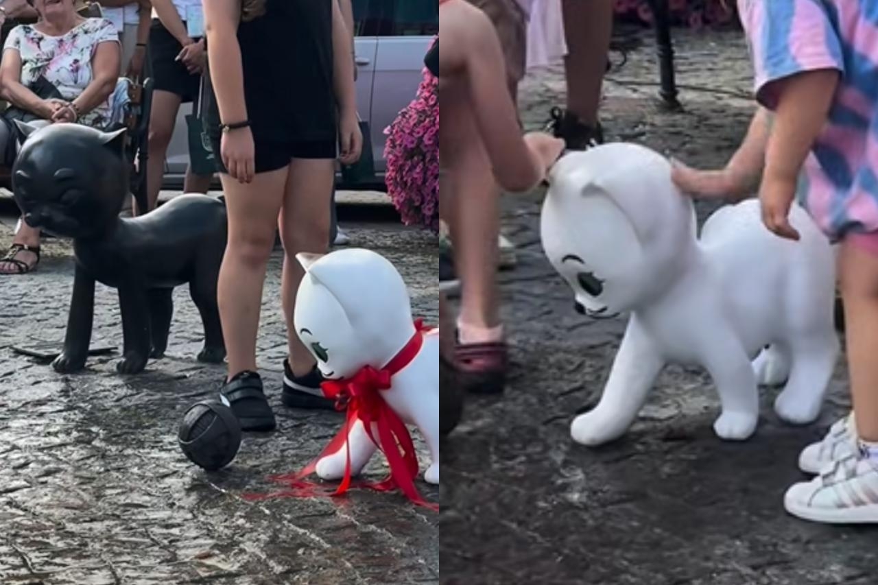 Figura kota Filemona i Bonifacego w Sochaczewie | fot. https://www.facebook.com/urzad.miejski.w.sochaczewie
