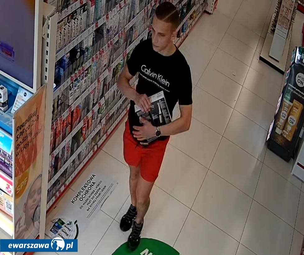 Mężczyzna, który wynosił kosmetyki z drogerii | fot. KPP w Mińsku Mazowieckim