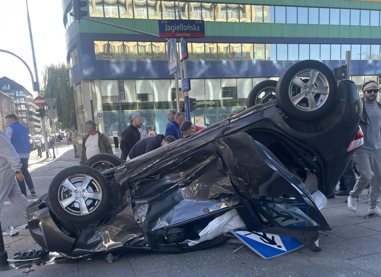 wypadek na Pradze-Północ | fot. Karolina L./facebook