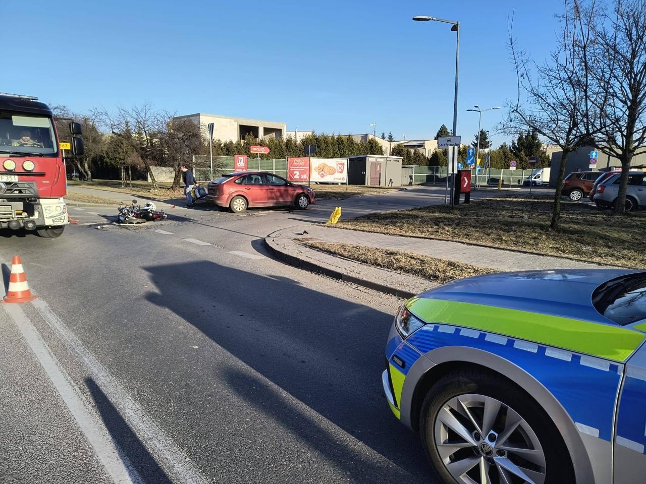 wypadek motocyklisty w Płocku | fot. Komenda Miejska Policji w Płocku