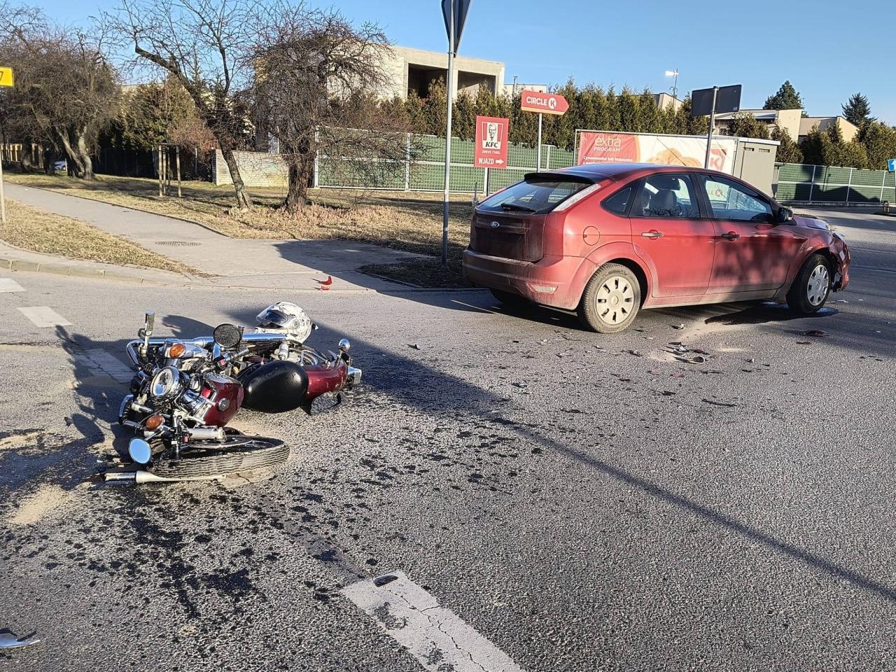 wypadek motocyklisty w Płocku | fot. Komenda Miejska Policji w Płocku